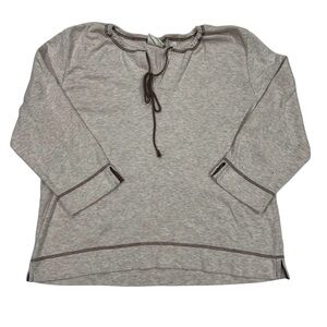 Vintage First Issue by Liz Claiborne Light Brown 3/4 Sleeved Tie Neck Top